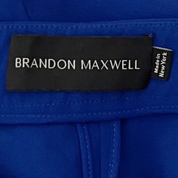 Brandon Maxwell Size 10 Cigarette Crepe Pullon High Rise Pants in Royal Blue - Picture 3 of 7